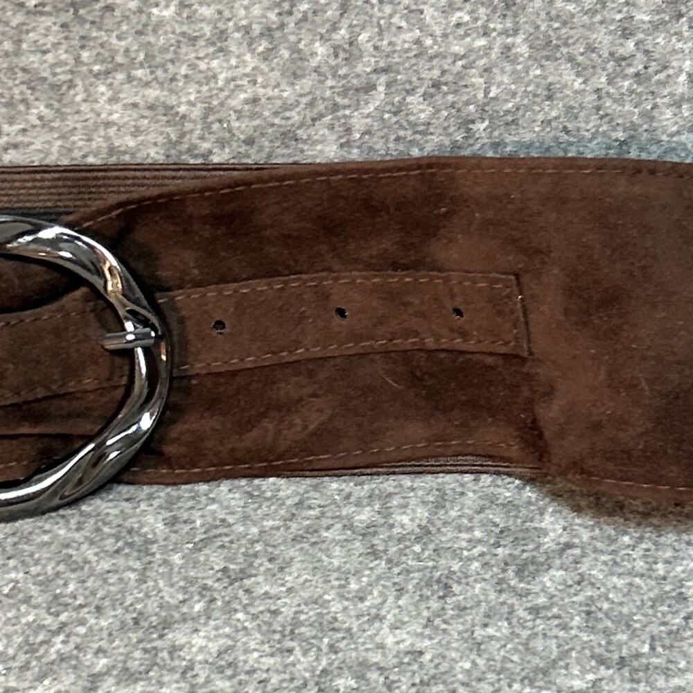Vintage Women’s Belt Size 12 Wide Dark Brown Suede Elastic Jessica Howard - Picture 3 of 12